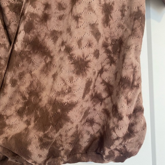 Rig Utility Neutral Brown Cotton Tie Dye Half Sleeve Open Cardigan Size Medium - Picture 8 of 10